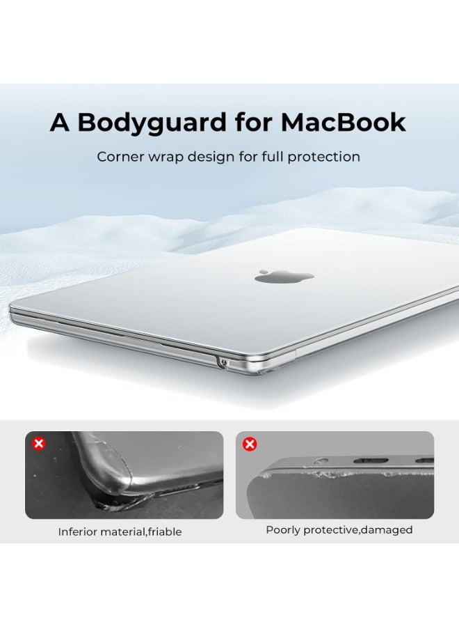 M.A&F's Case Compatible for New MacBook Air 13.6 inch 2025 2024 2022 Release,M4 A3240 M3 A3113 M2 A2681 Touch ID,M2 M3 M4 Air 13" Laptop Protective Plastic Hard Shell Cover,Smooth Shiny,Crystal Clear - Image 4